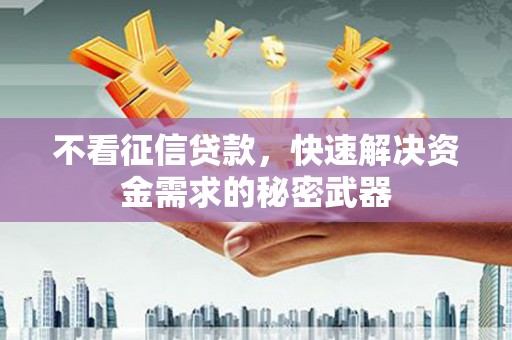 北塘不看征信贷款，快速解决资金需求的秘密武器