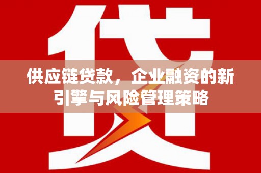 北塘供应链贷款，企业融资的新引擎与风险管理策略