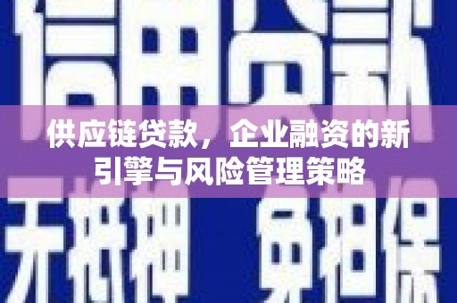 北塘供应链贷款，企业融资的新引擎与风险管理策略